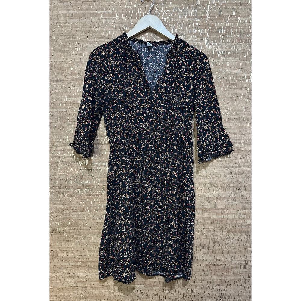 Womens Old Navy Medium black dress floral chic red flowers cottage core
